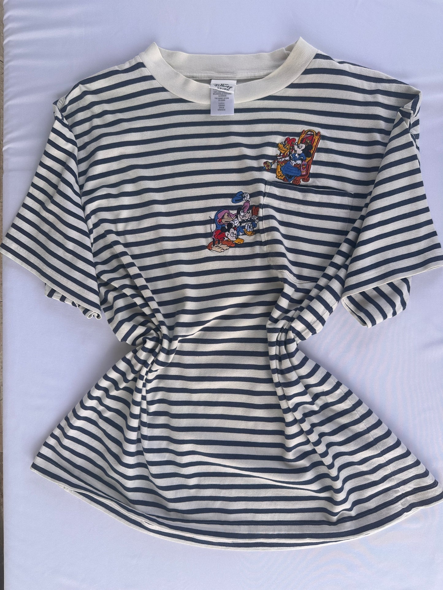 T-shirt a righe con Taschino "Il Principe e il Povero"