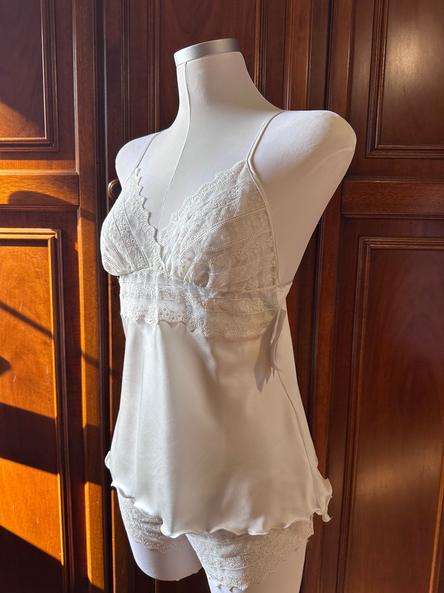 Pigiama bianco pizzo bridal