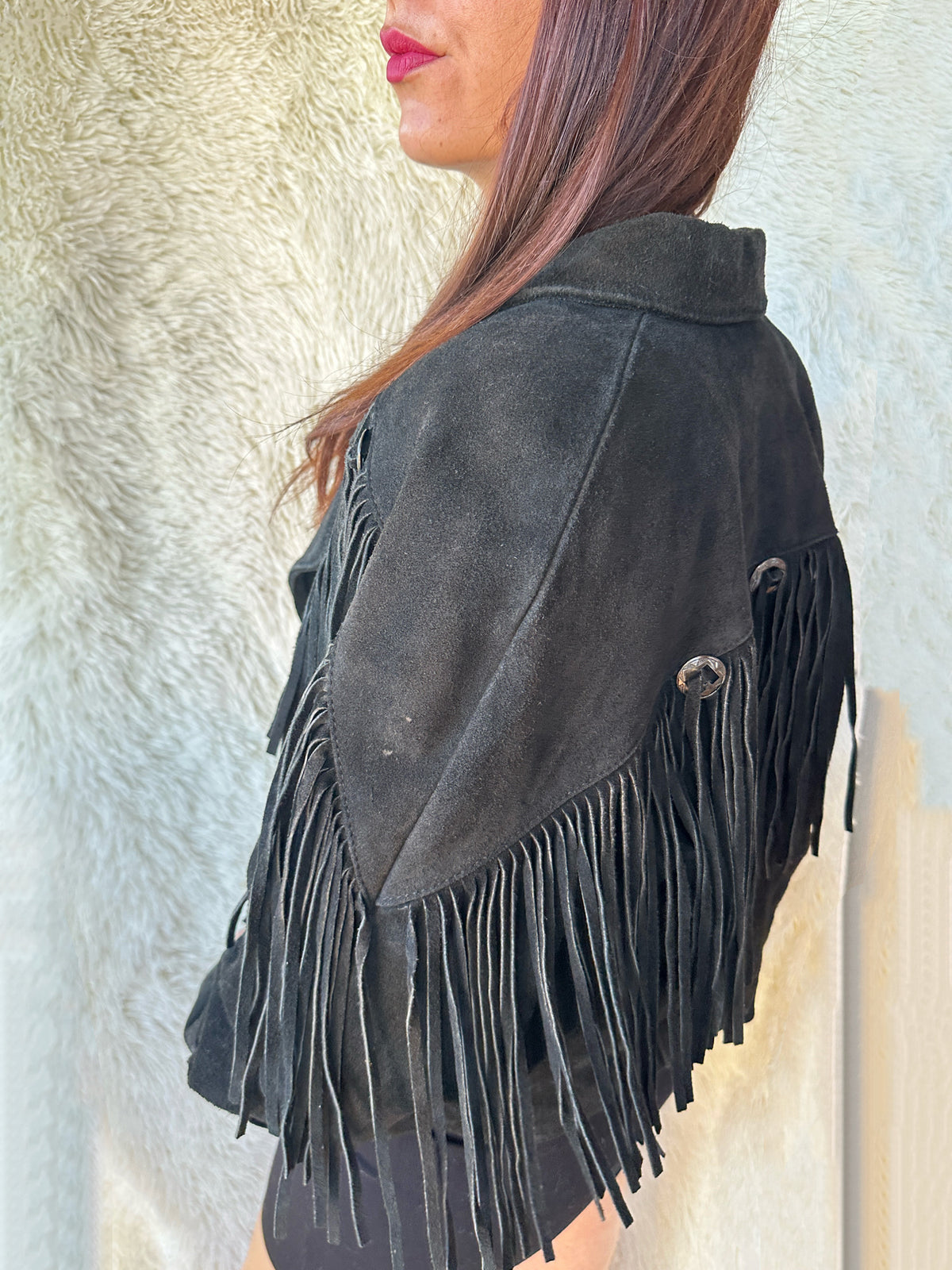 Giacca camoscio western