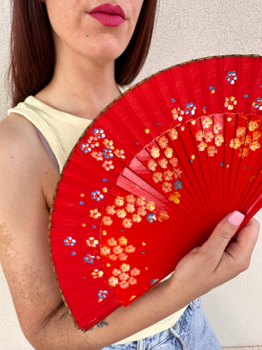 Ventaglio rosso fiori