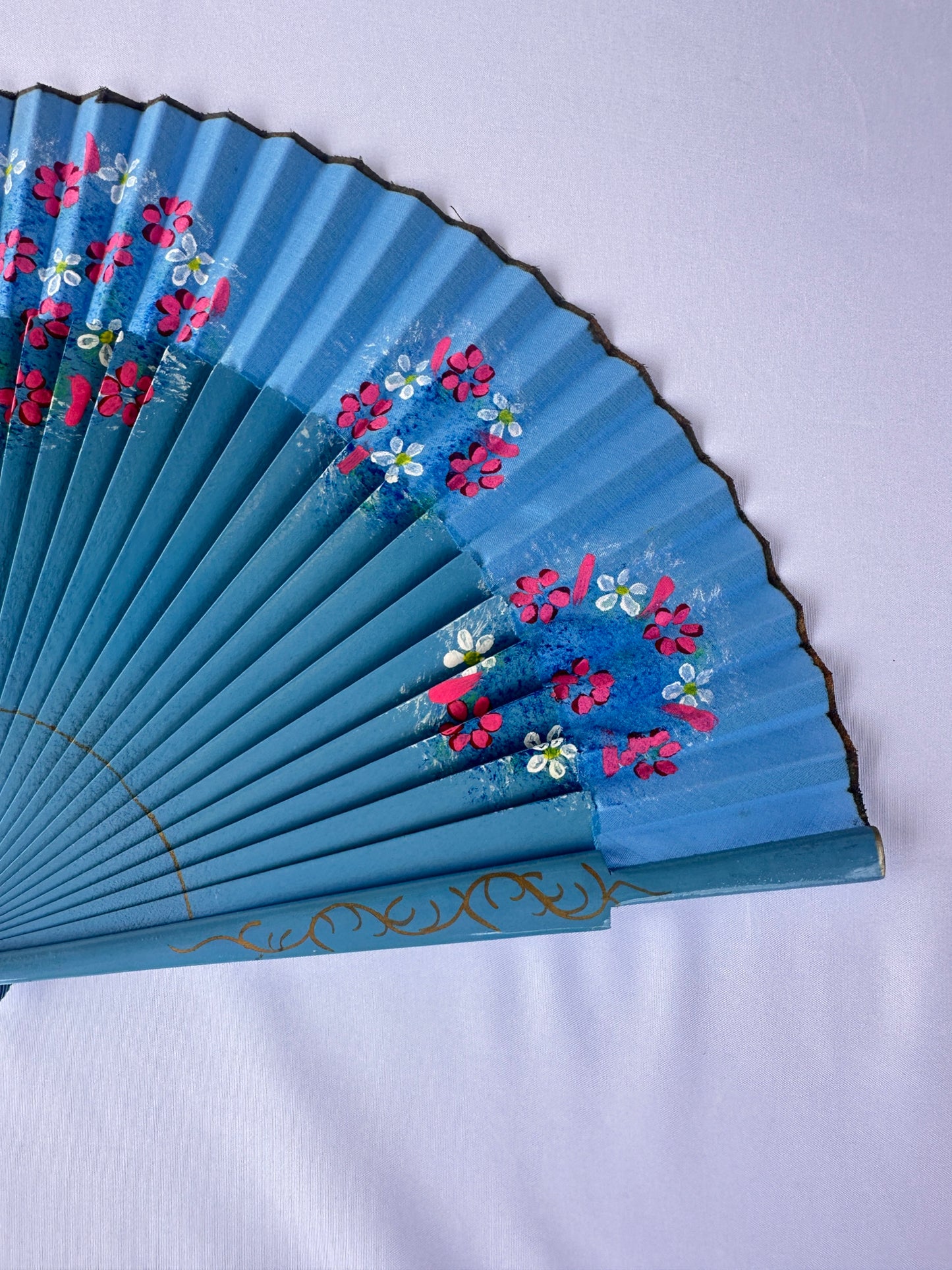 Ventaglio azzurro fiori