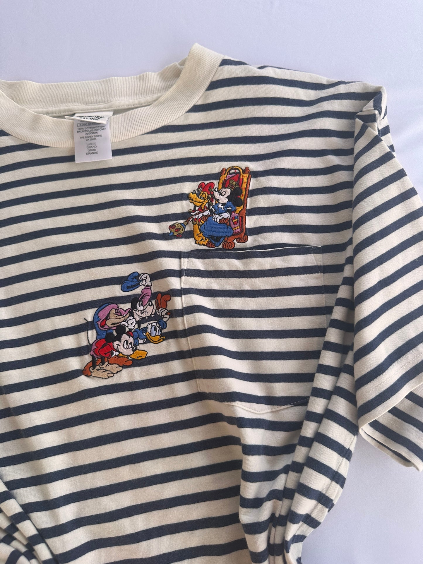 T-shirt a righe con Taschino "Il Principe e il Povero"