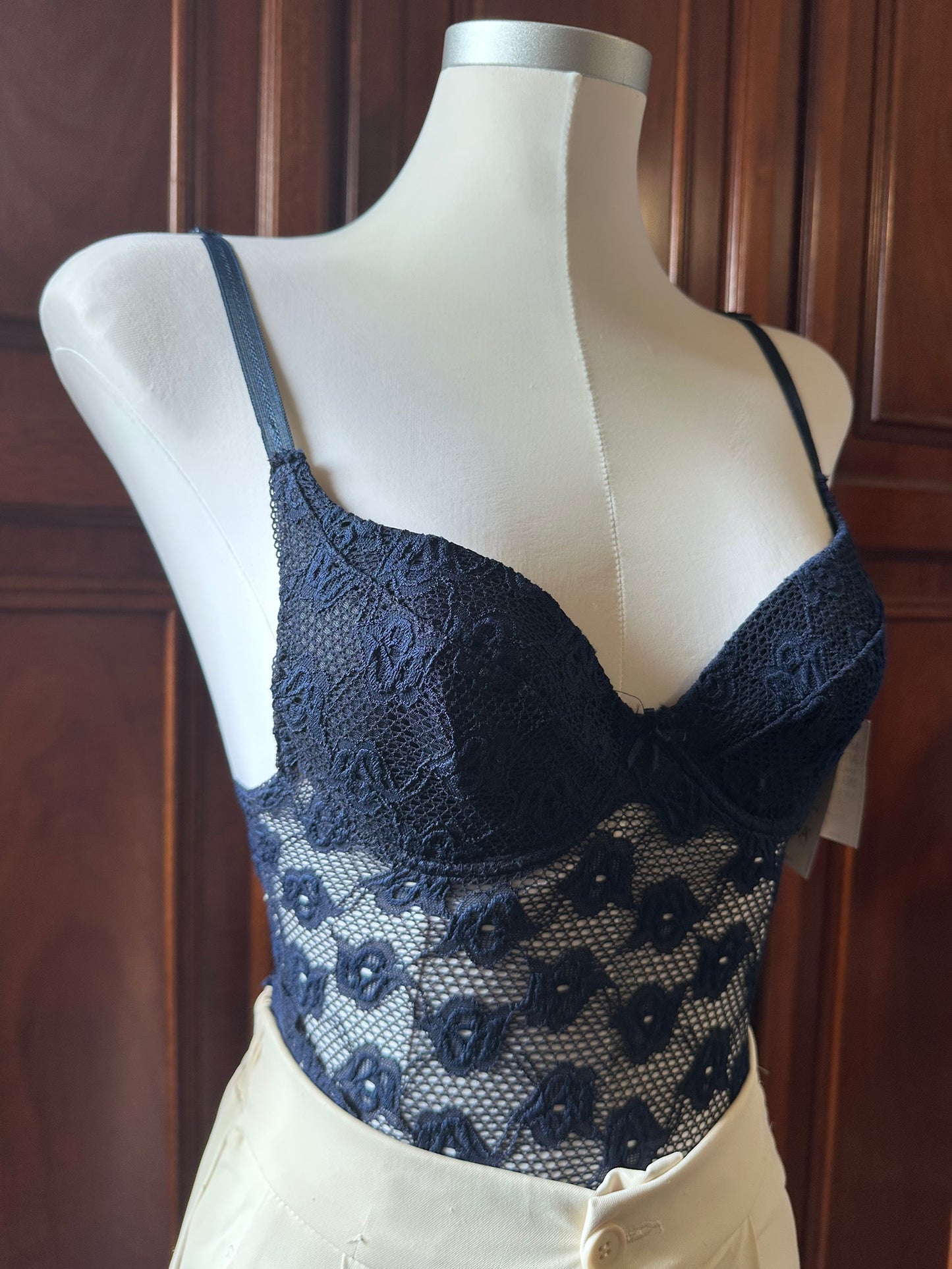 Lace bodysuit navy Marisetienne