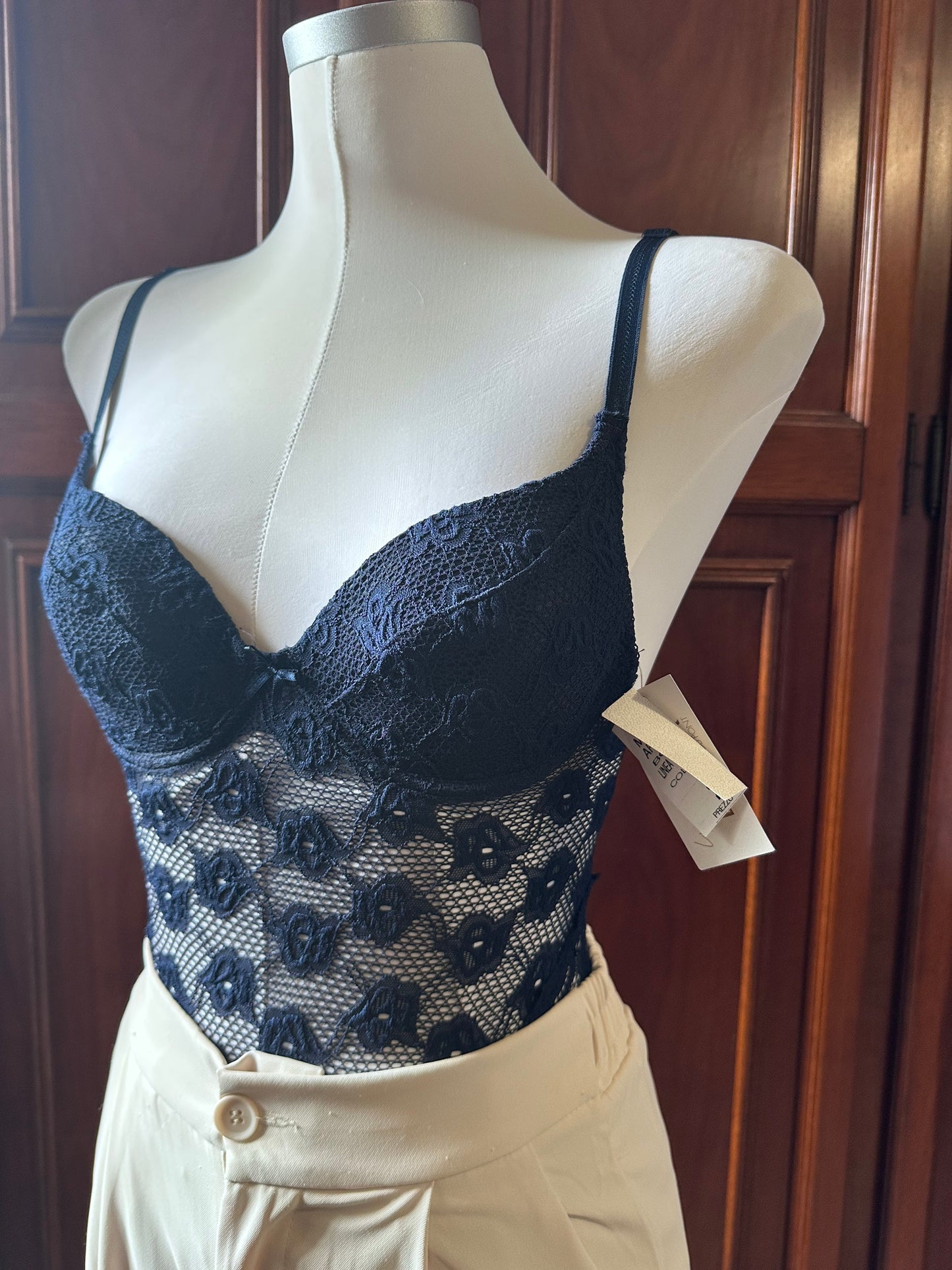 Lace bodysuit navy Marisetienne