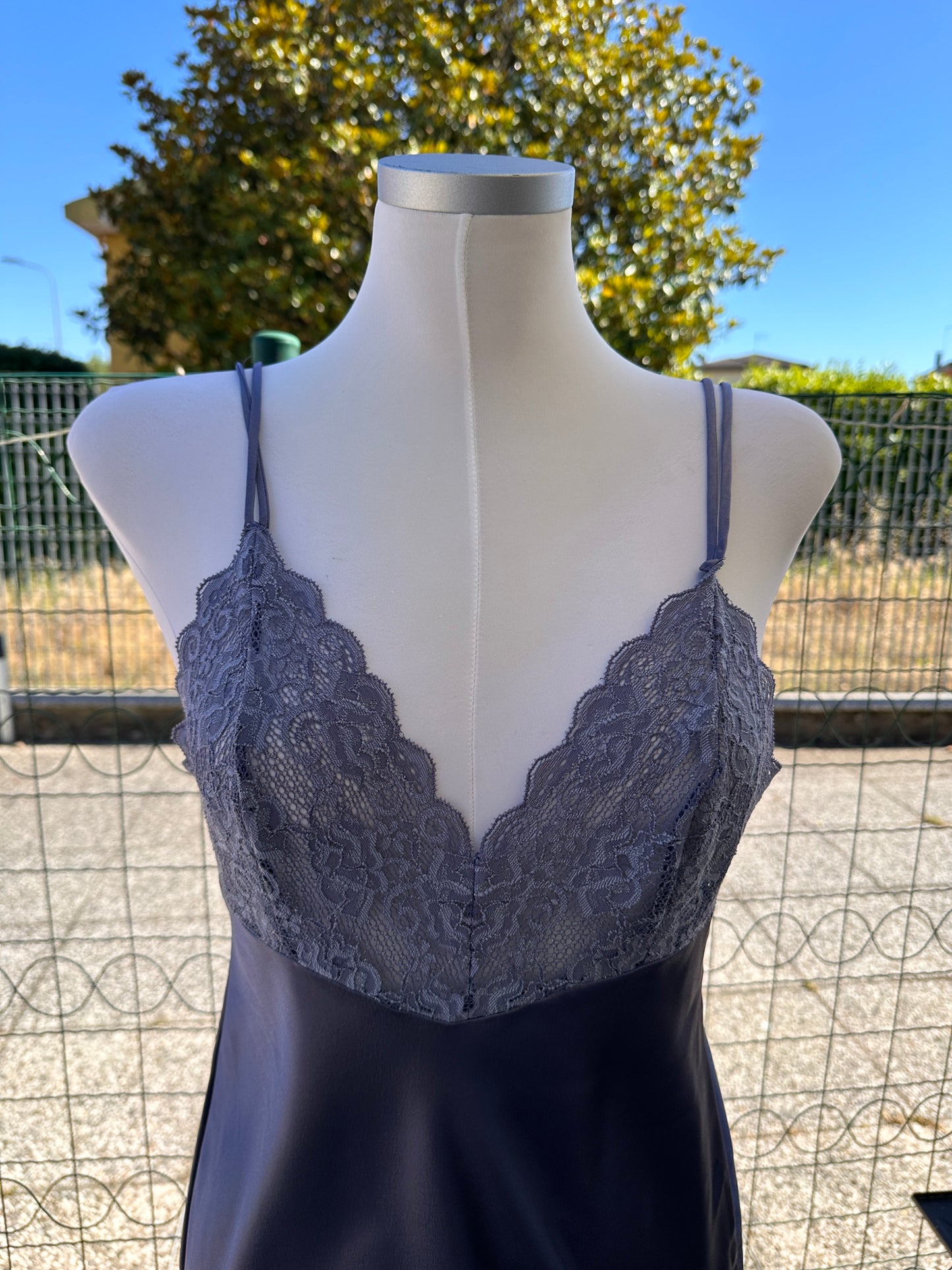 Slip dress grigio lavanda