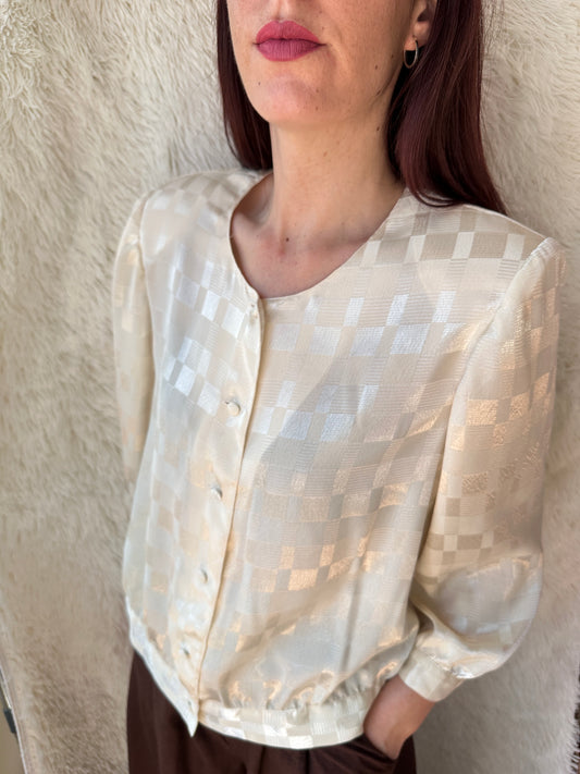Blusa jacquard champagne