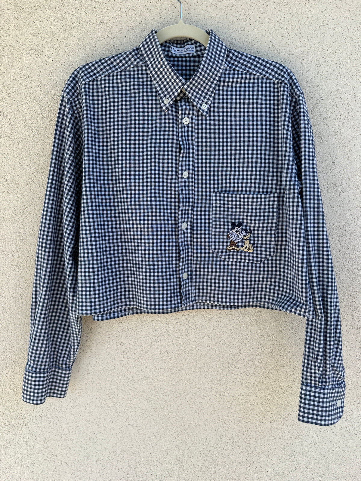 Camicia crop vichy Topolino e Pluto