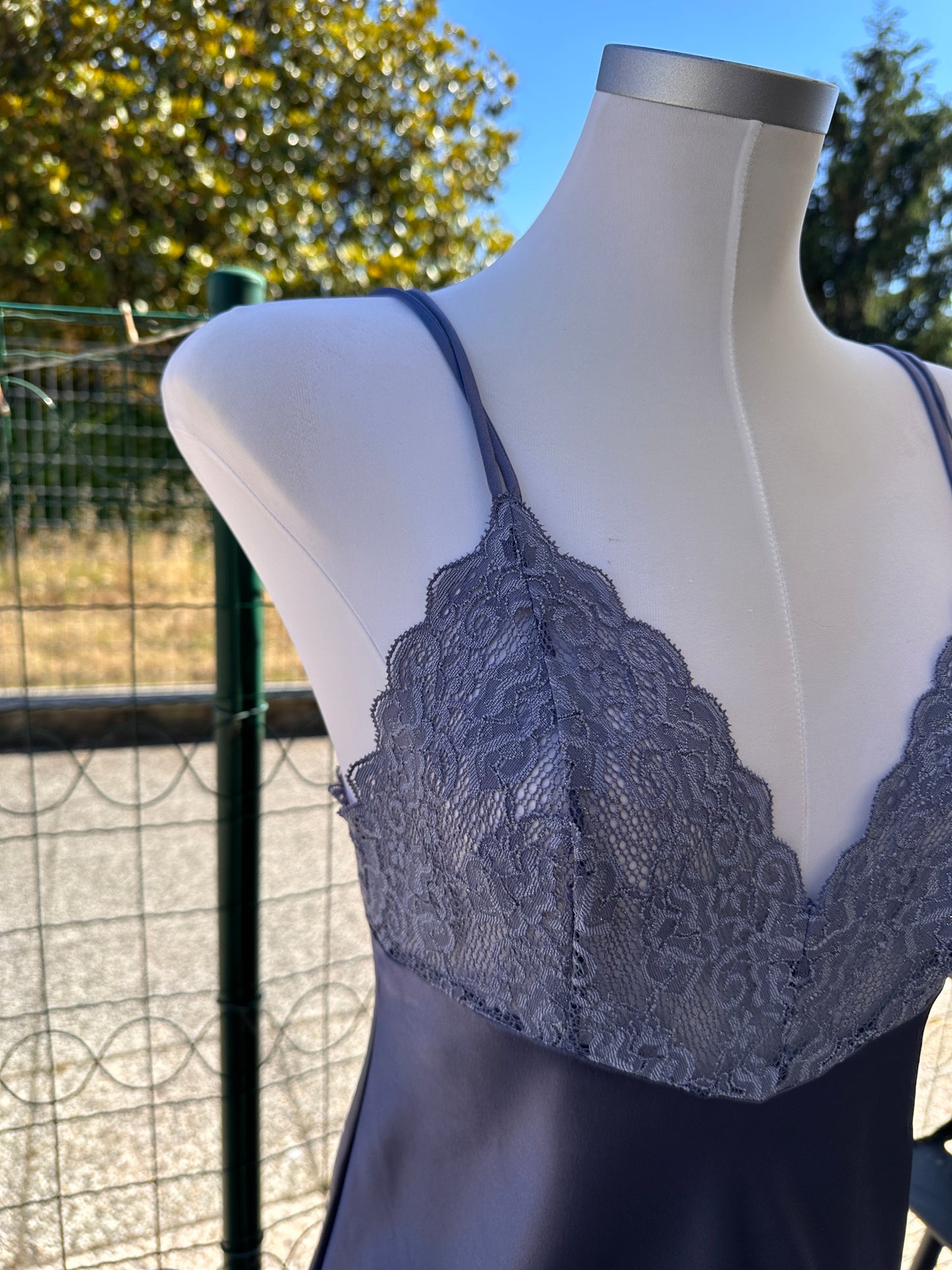 Slip dress grigio lavanda