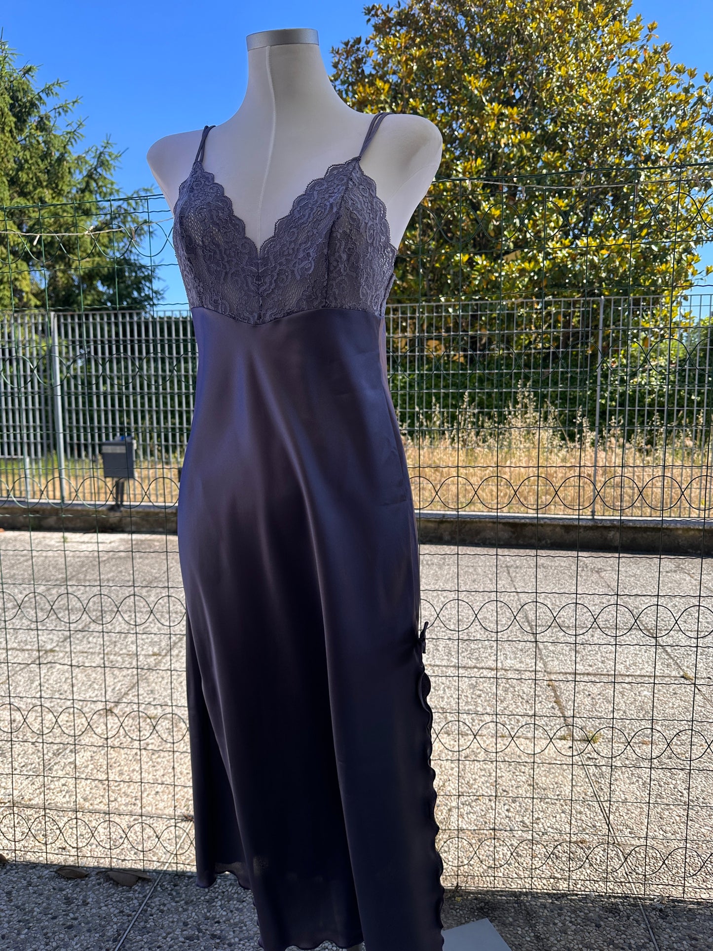 Slip dress grigio lavanda