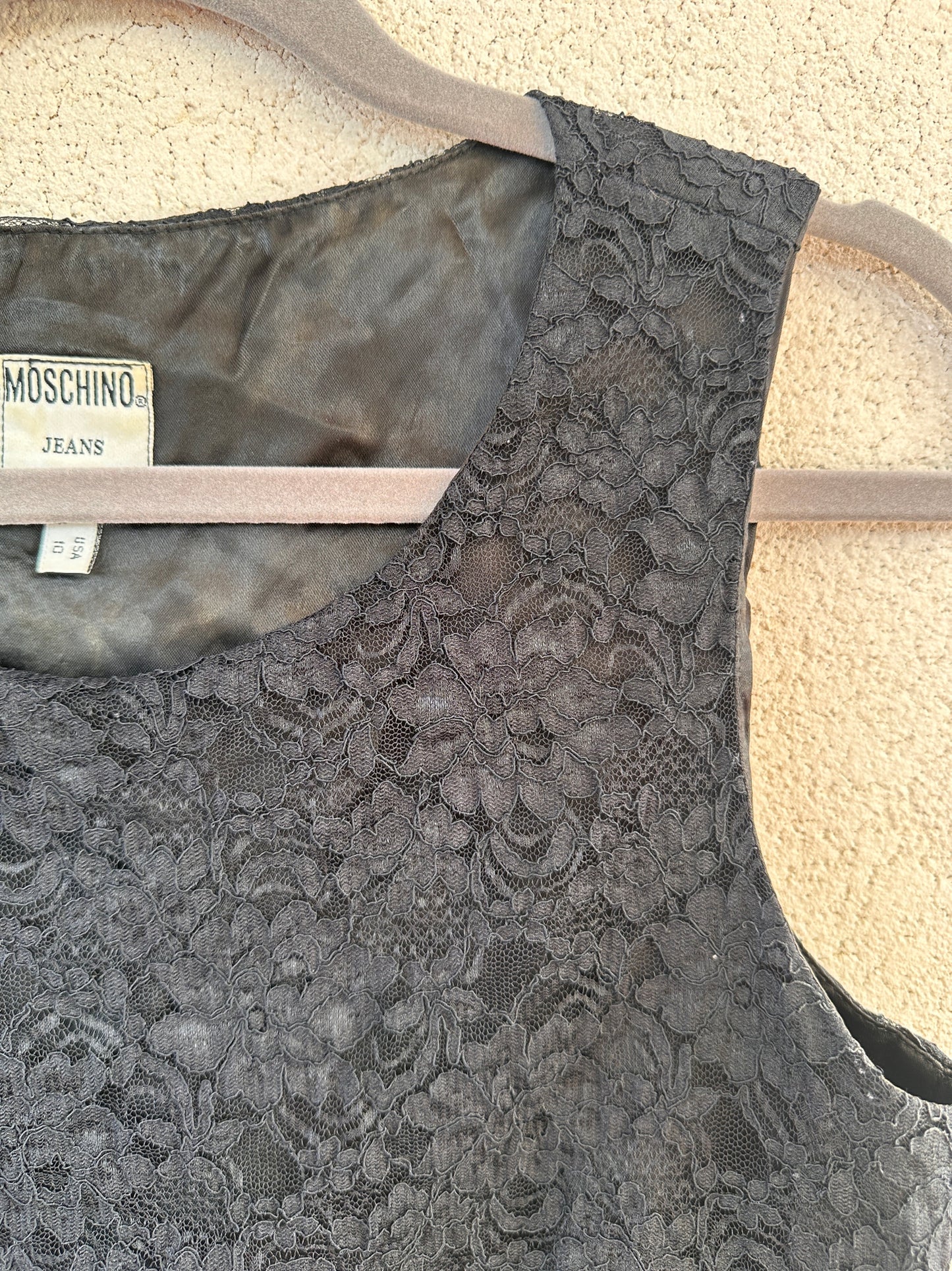 Top in Pizzo Nero Moschino