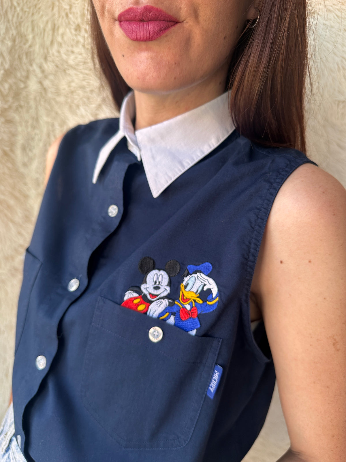 Camicia smanicata vintage Mickey & Donald
