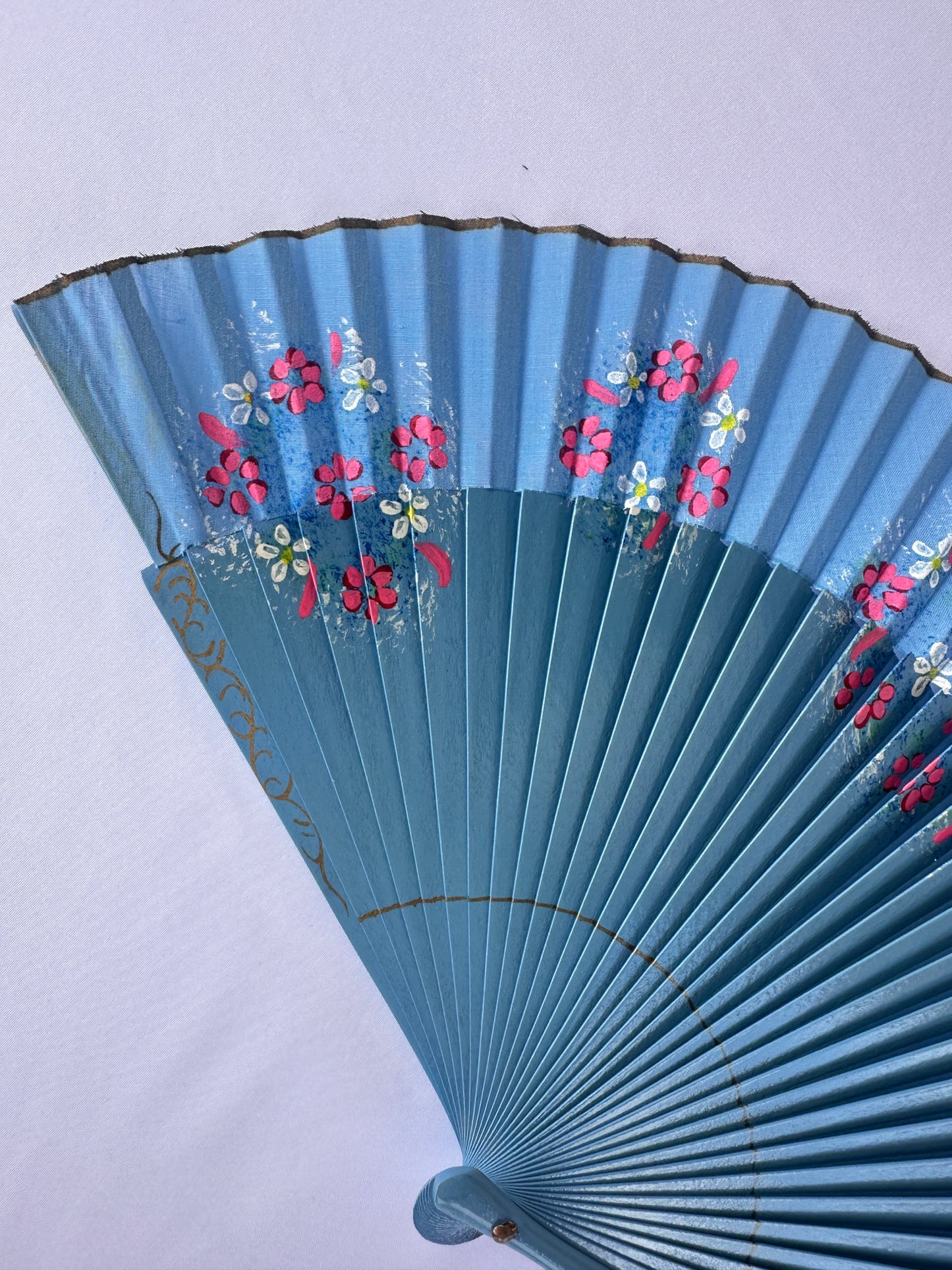 Ventaglio azzurro fiori
