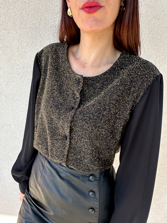 Blusa Lurex e Chiffon