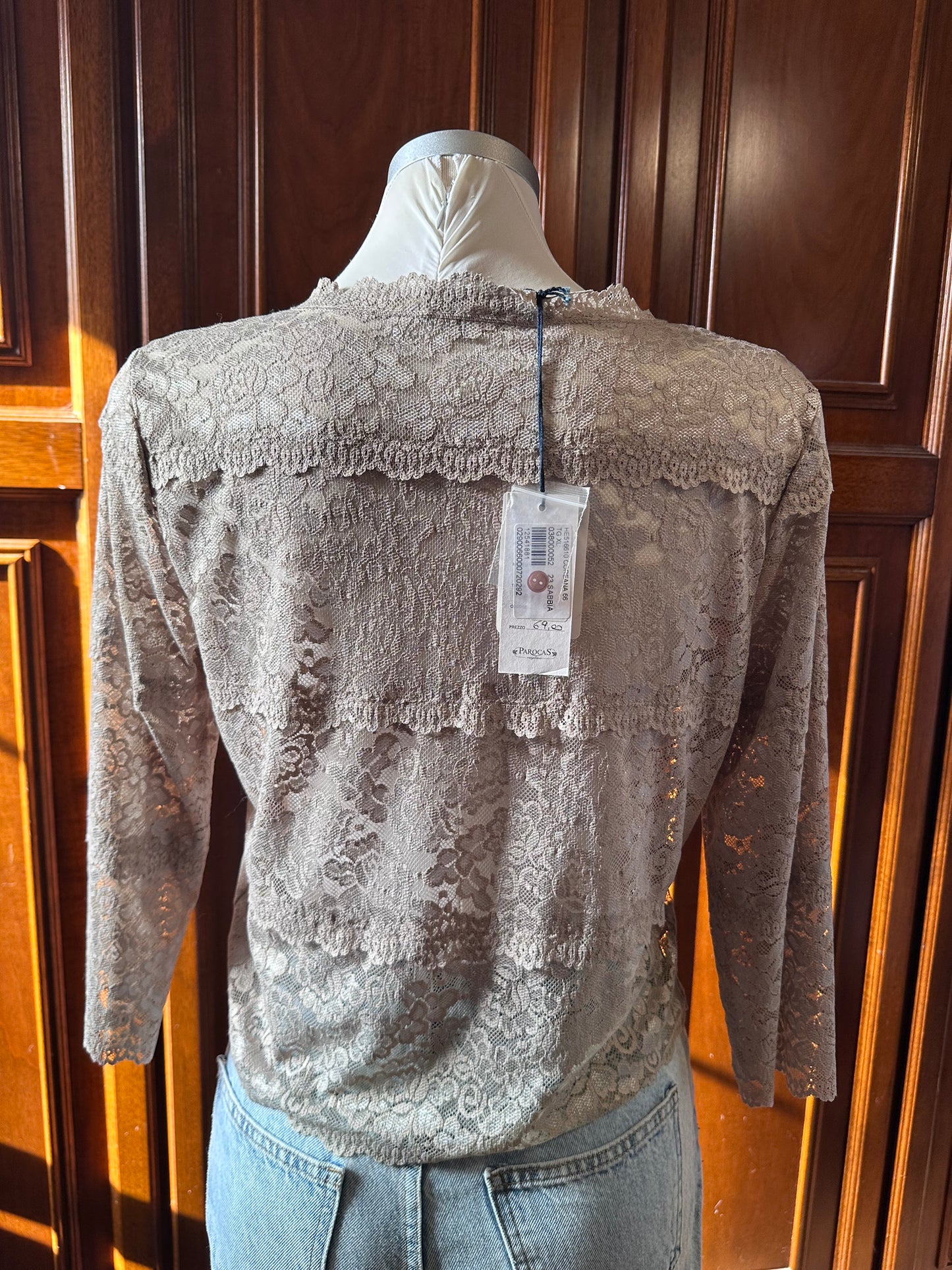 Lace cardigan sabbia