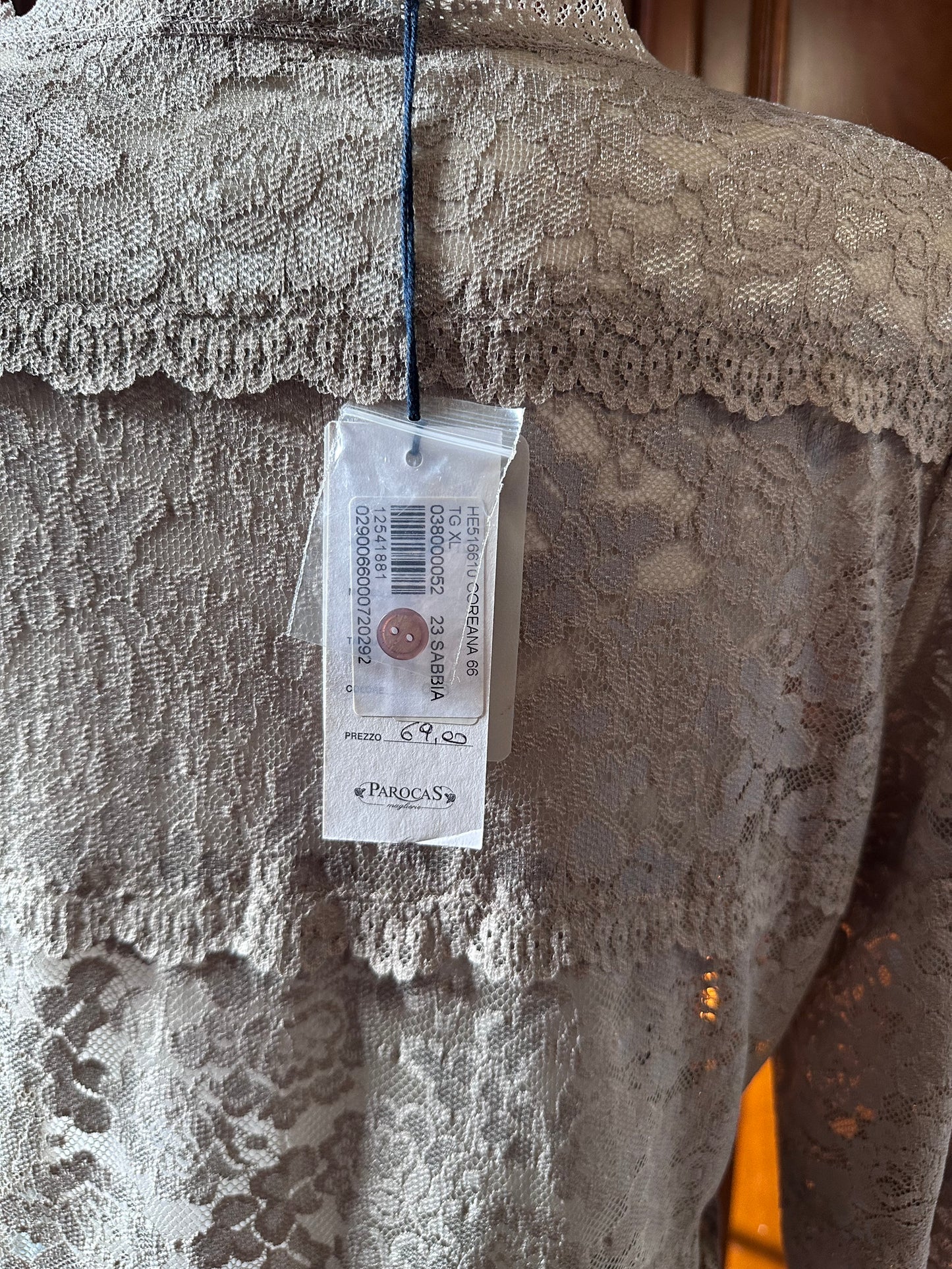 Lace cardigan sabbia