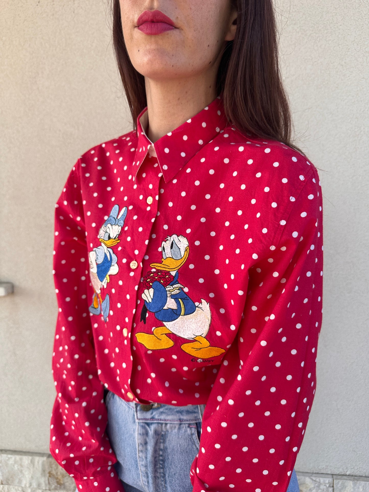 Camicia a pois Paperoni e paperina