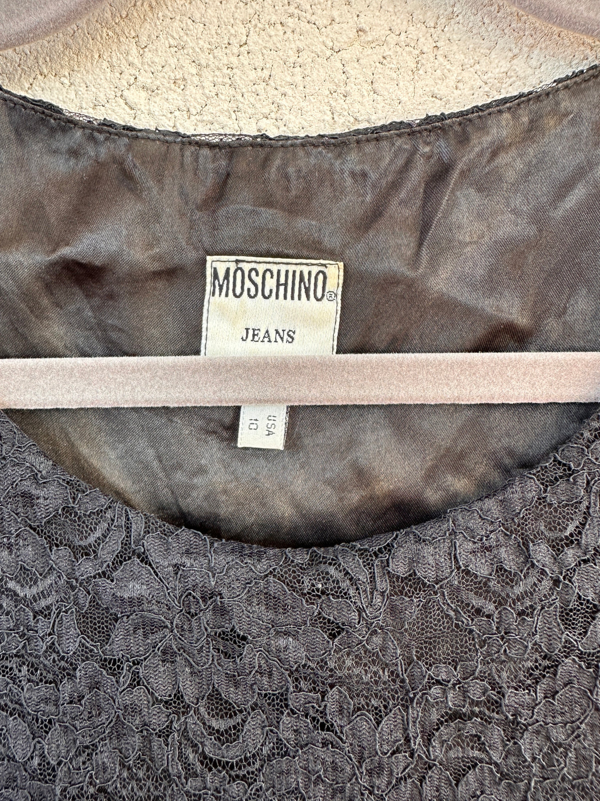 Top in Pizzo Nero Moschino