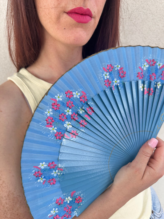 Ventaglio azzurro fiori