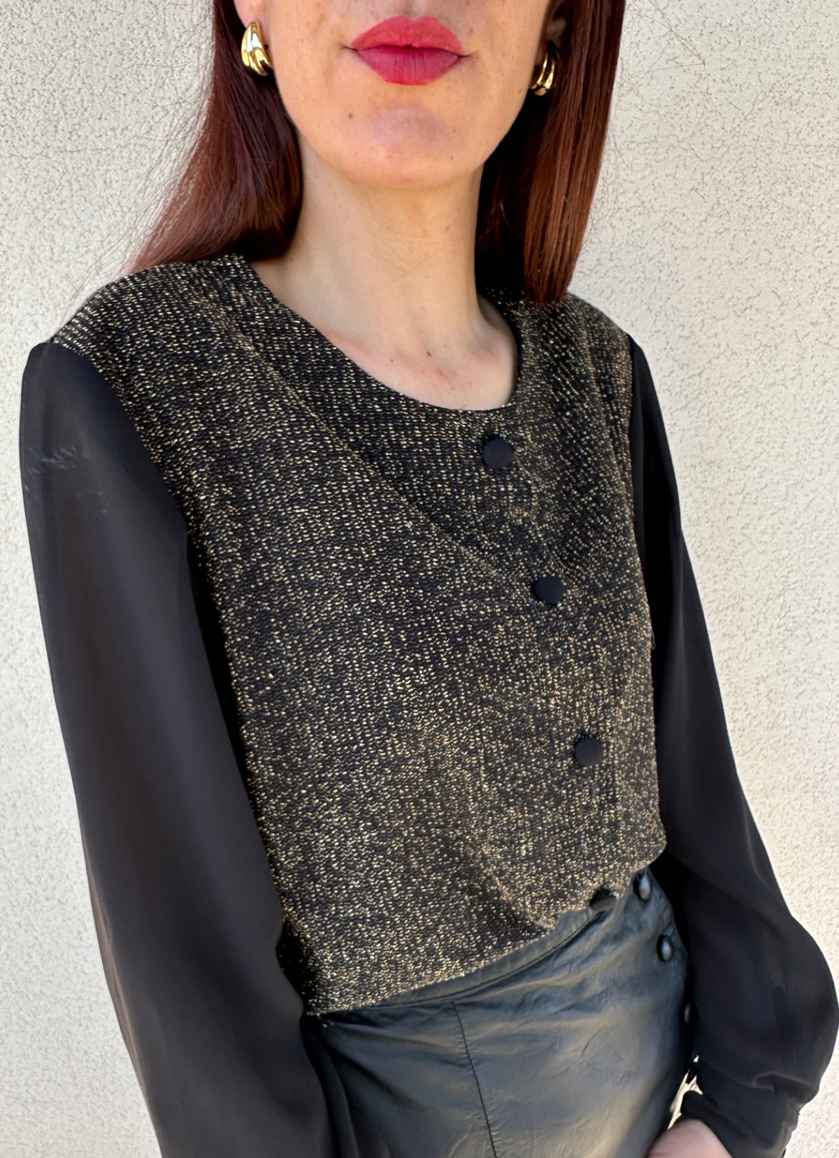 Blusa Lurex e Chiffon