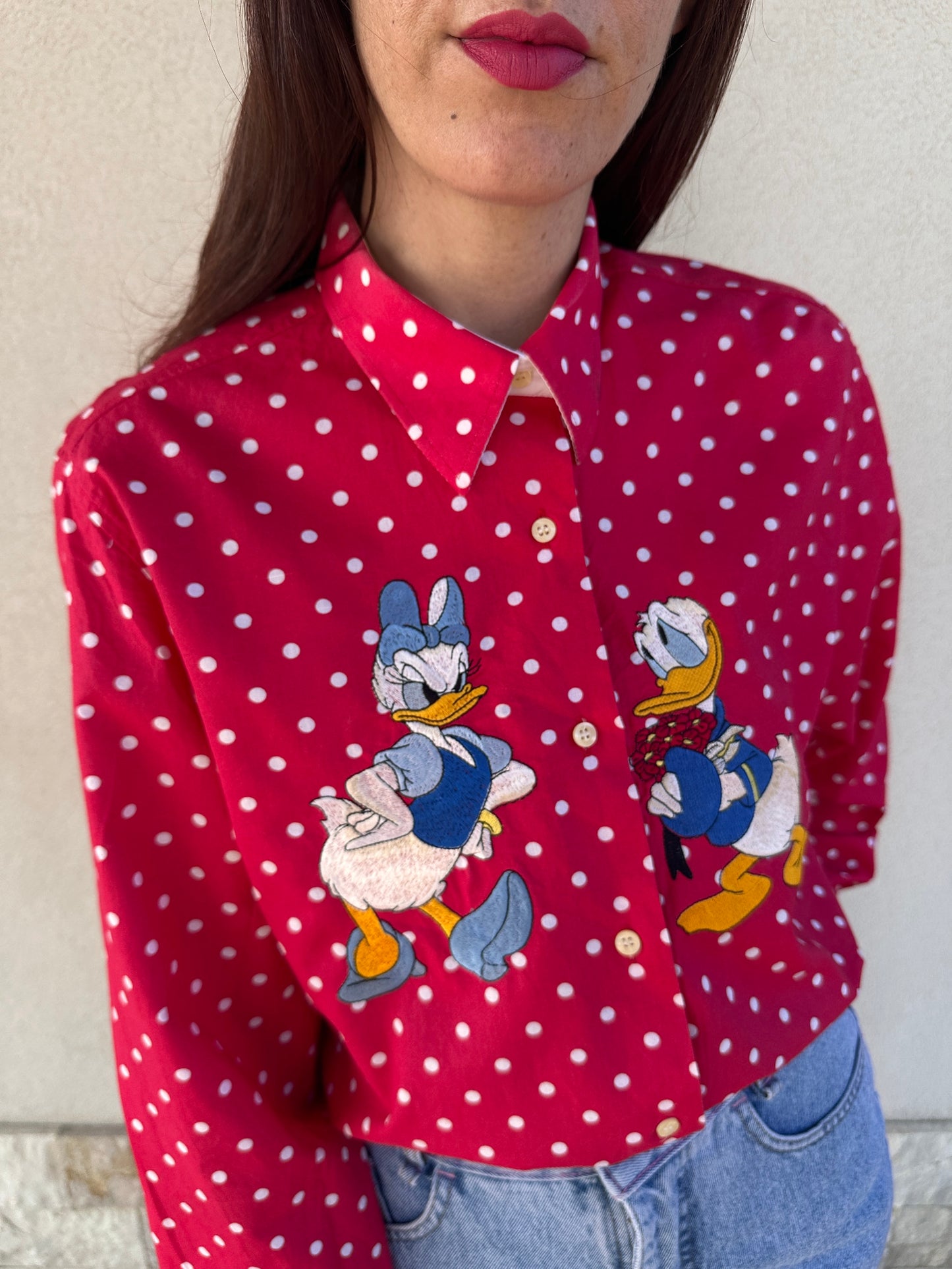 Camicia a pois Paperoni e paperina