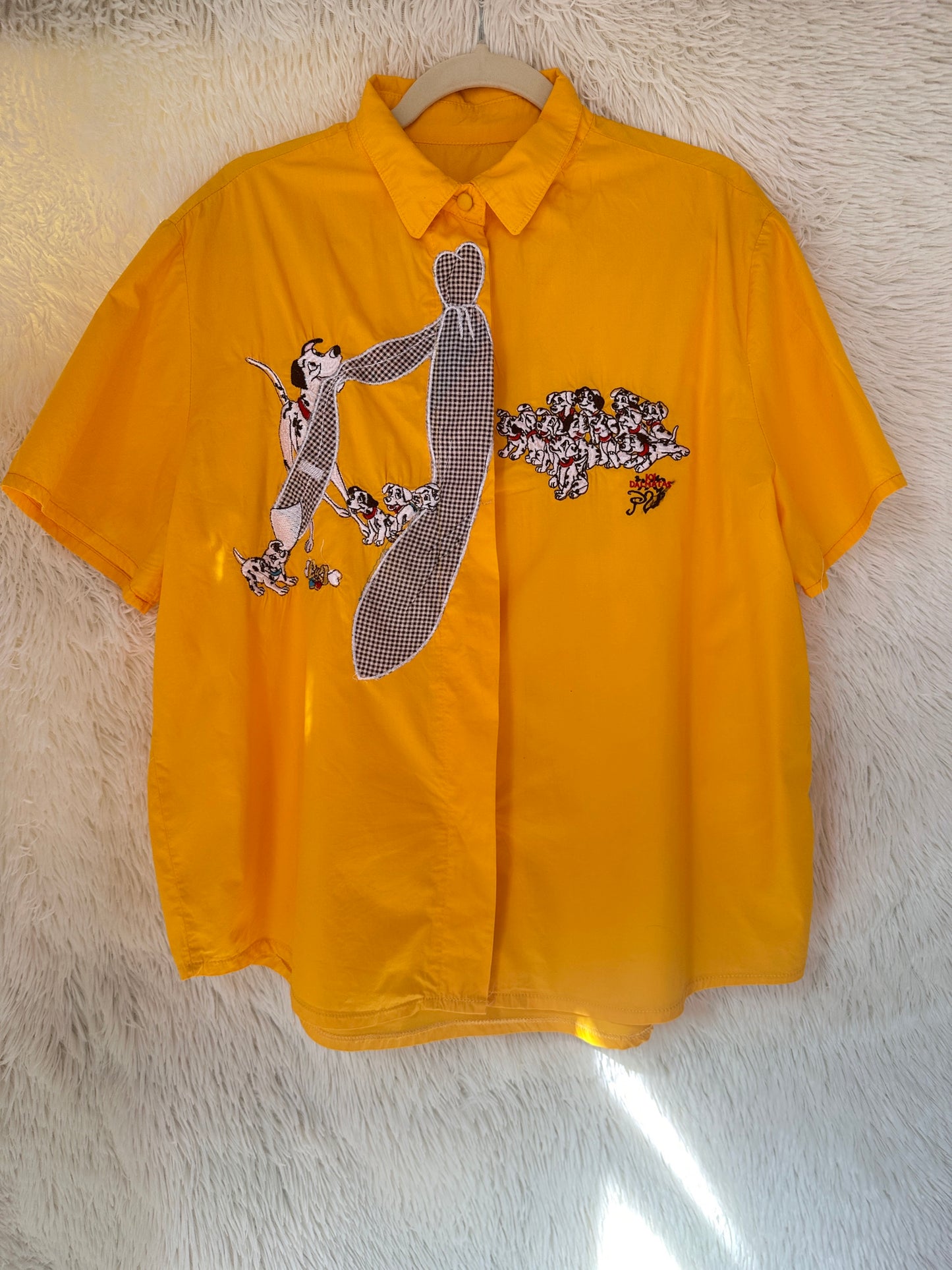 Camicia Vintage Disney 101 Dalmata gialla Patch Check