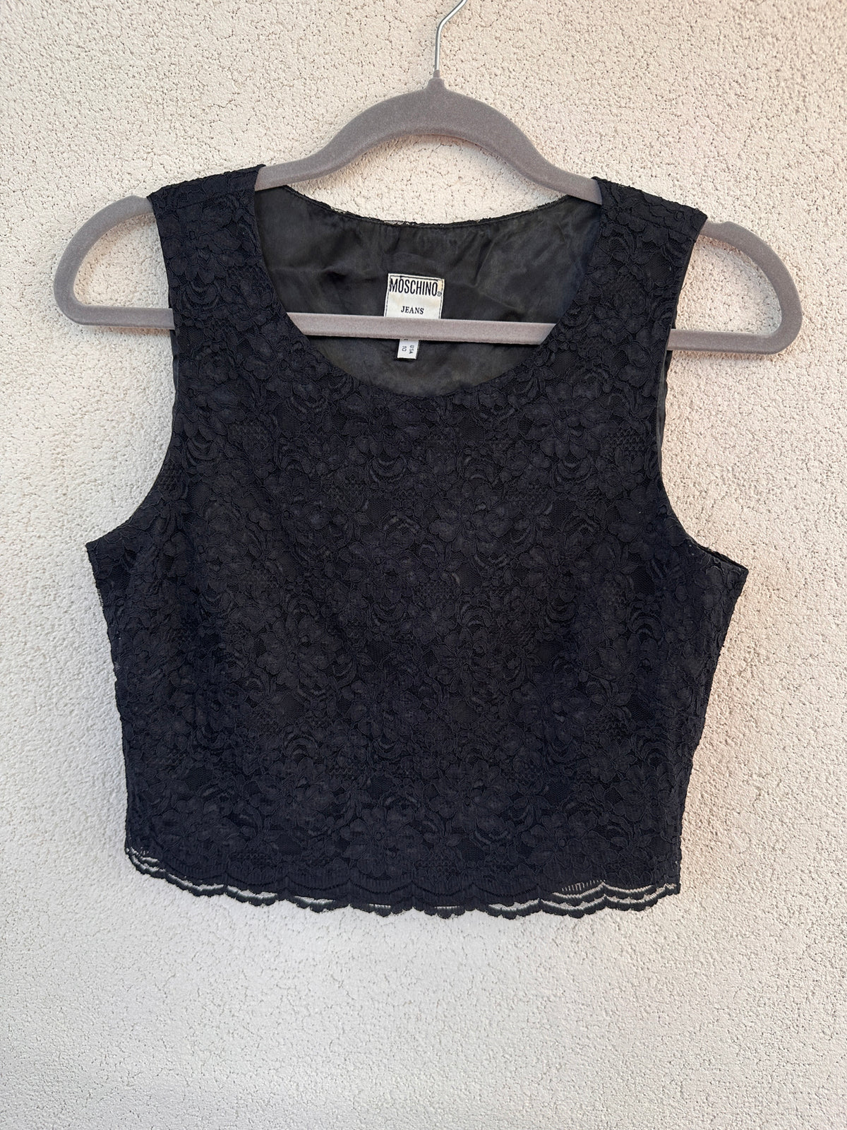 Top in Pizzo Nero Moschino