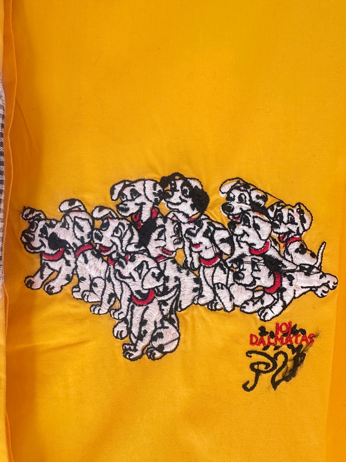 Camicia Vintage Disney 101 Dalmata gialla Patch Check