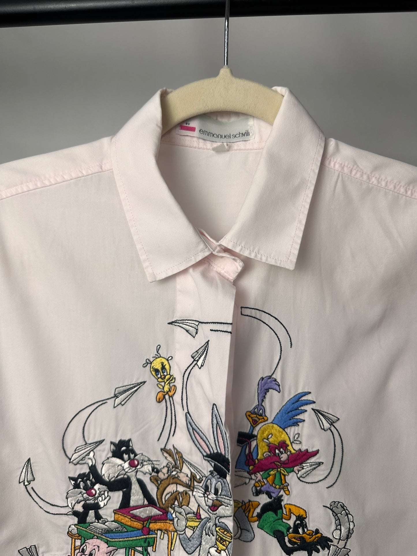 Camicia Looney Tunes rosa cipria