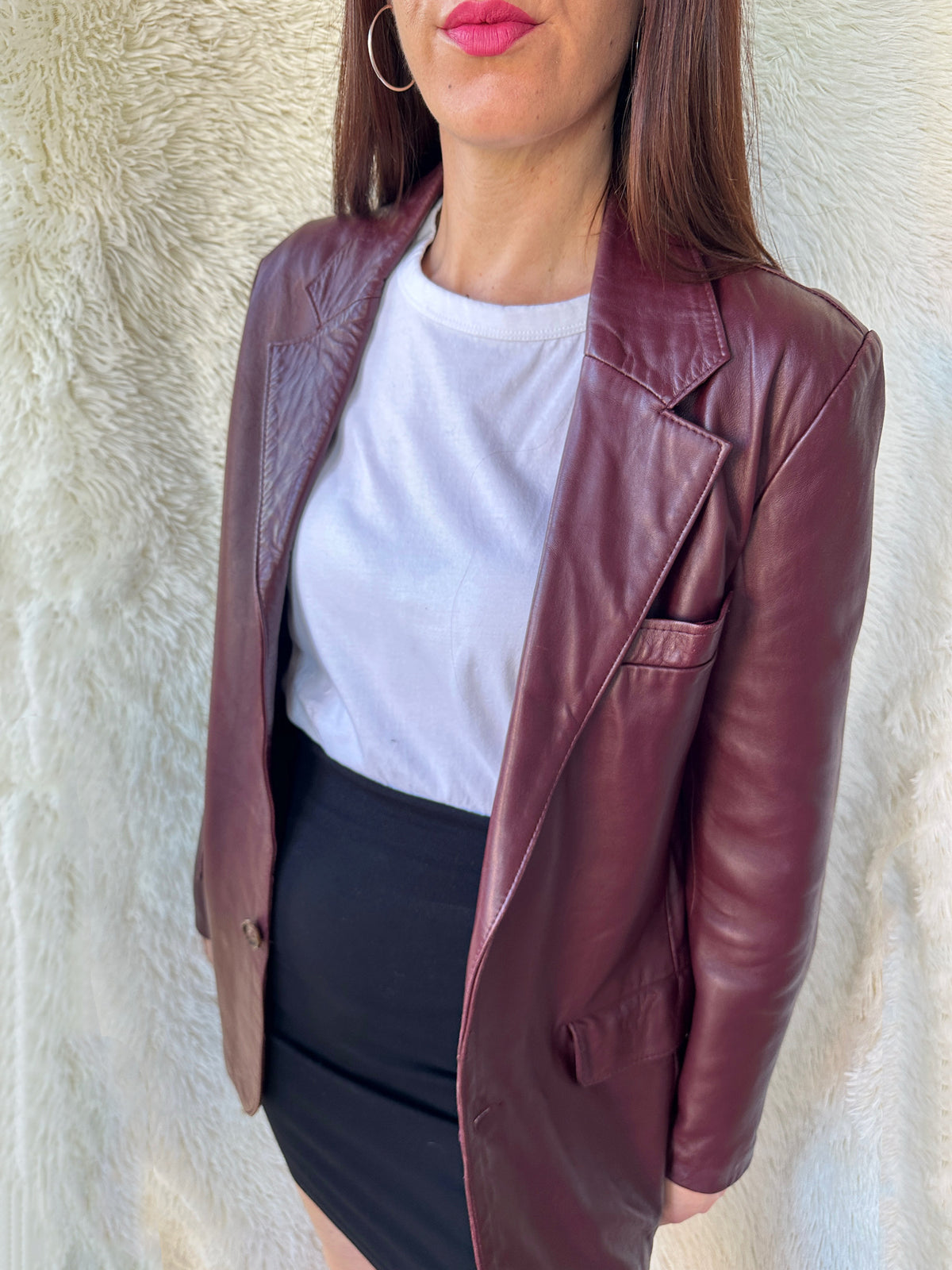 Giacca pelle bourdeux