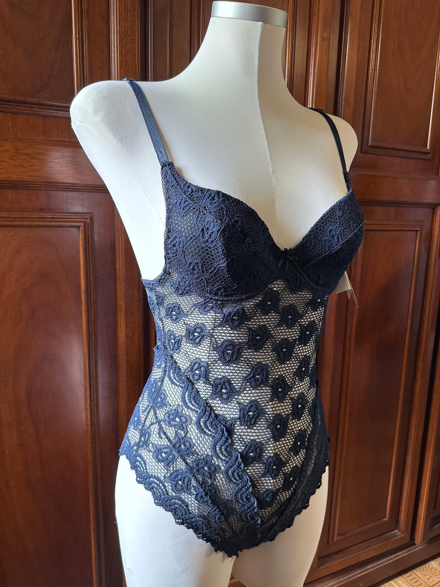 Lace bodysuit navy Marisetienne