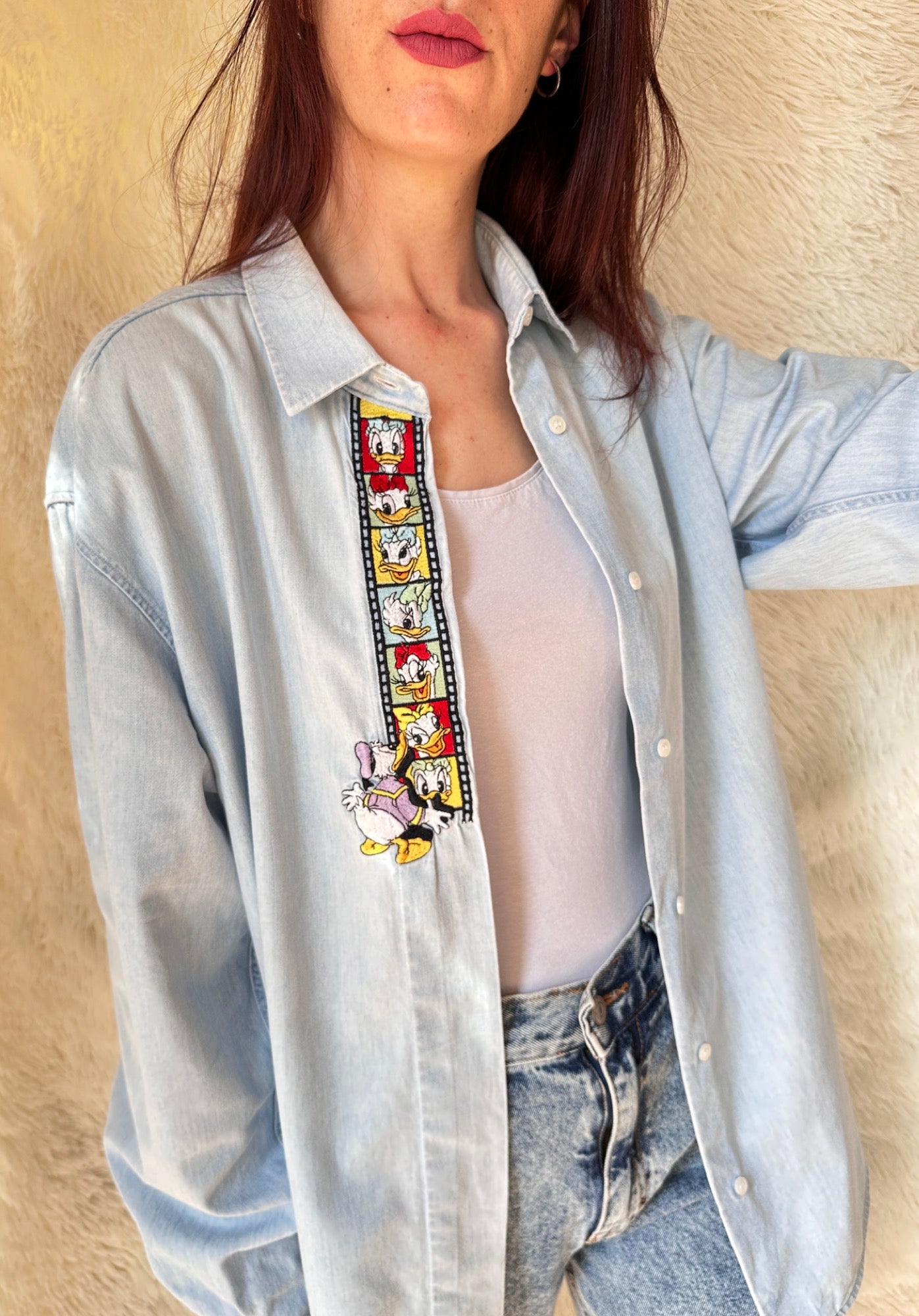 Camicia denim paperina film strip