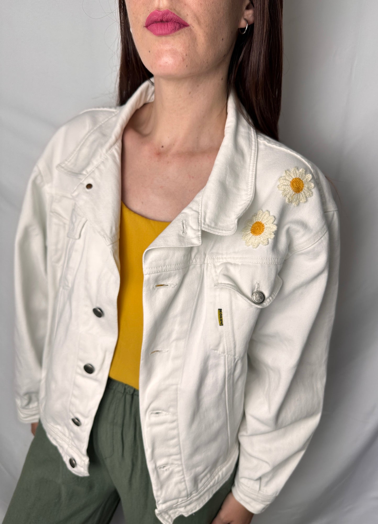 Giacca denim Pop84 margherite