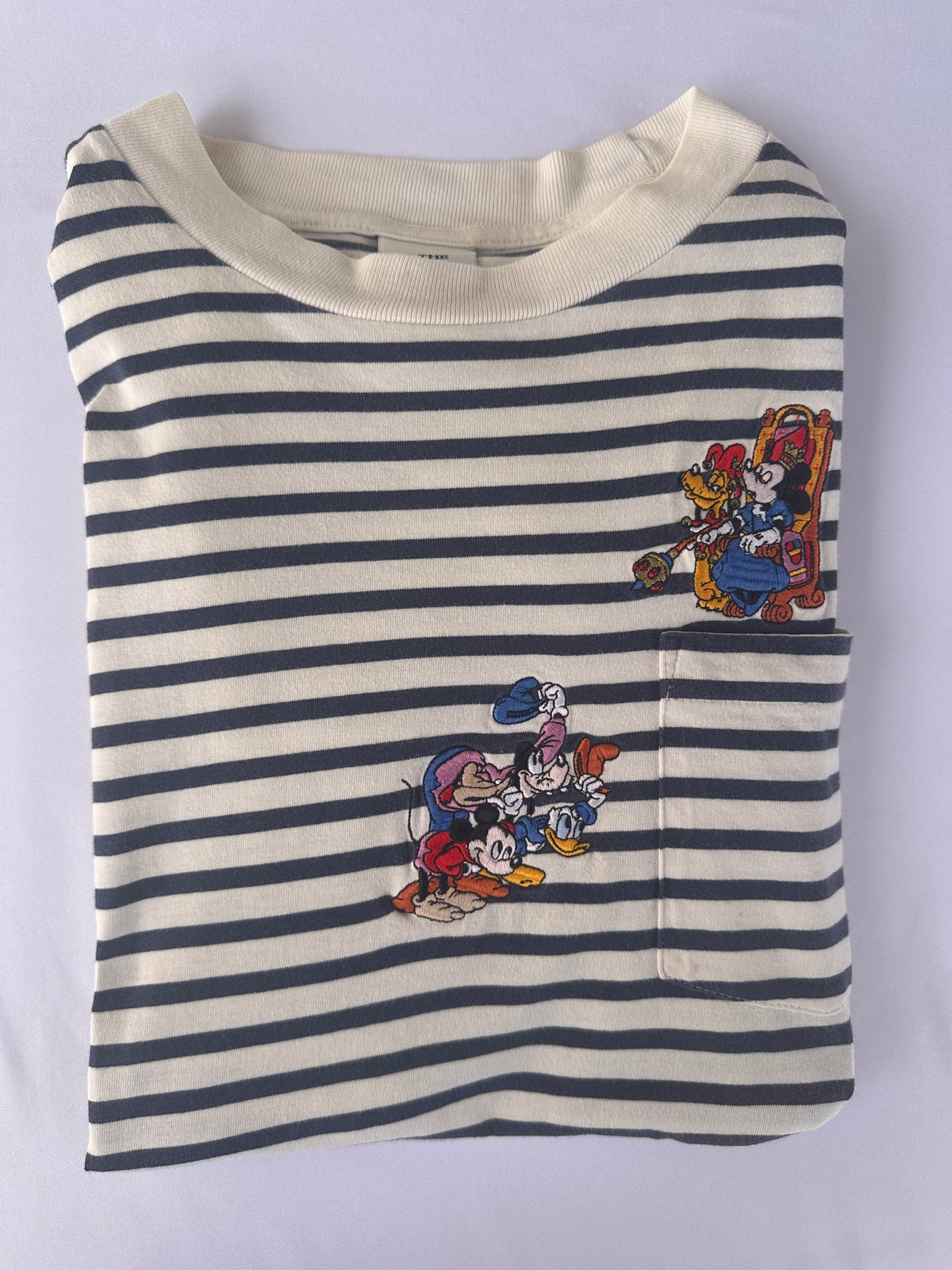 T-shirt a righe con Taschino "Il Principe e il Povero"