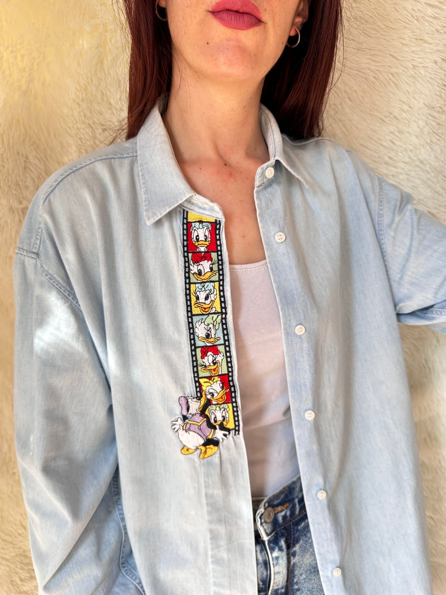 Camicia denim paperina film strip