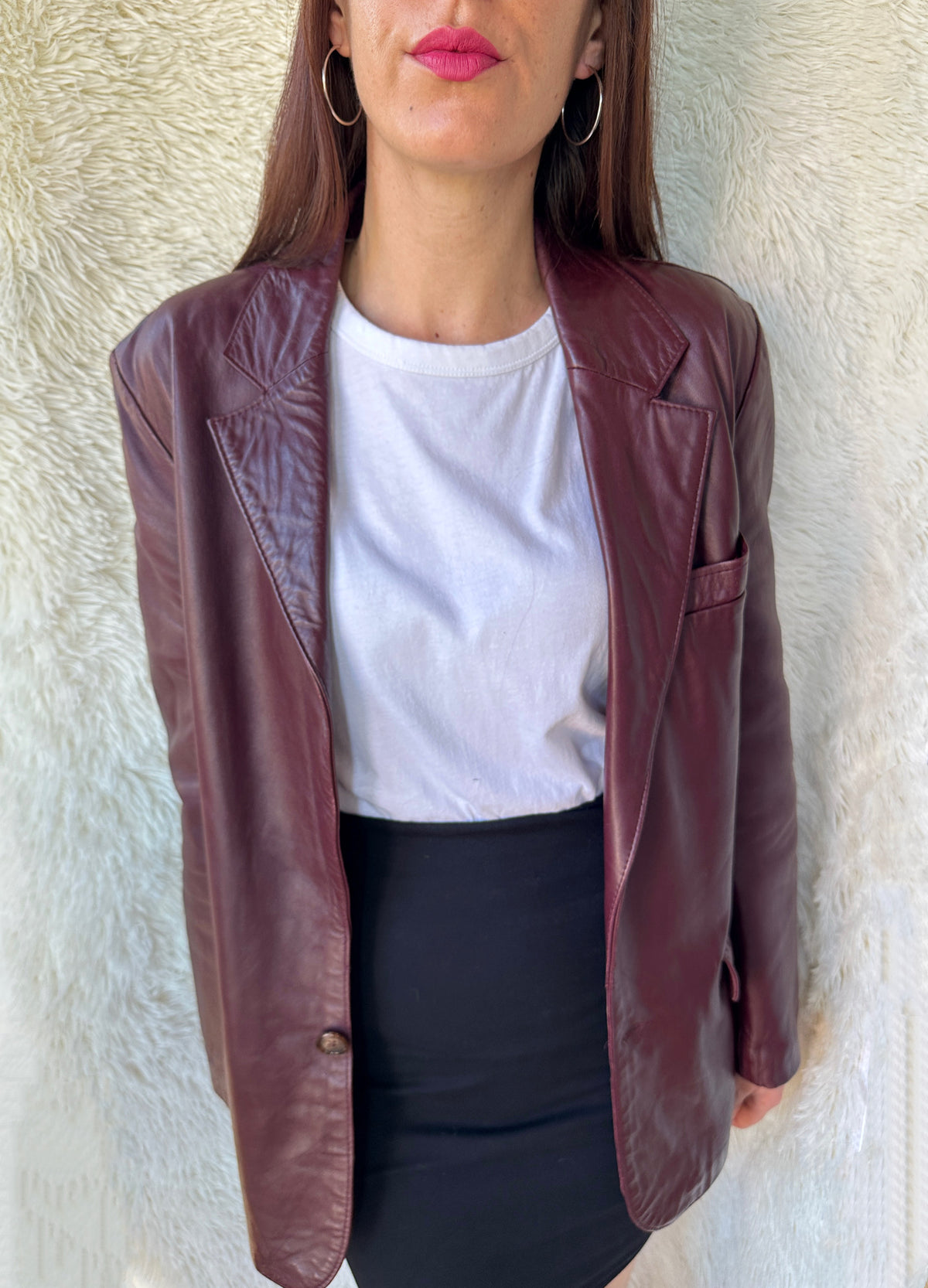 Giacca pelle bourdeux