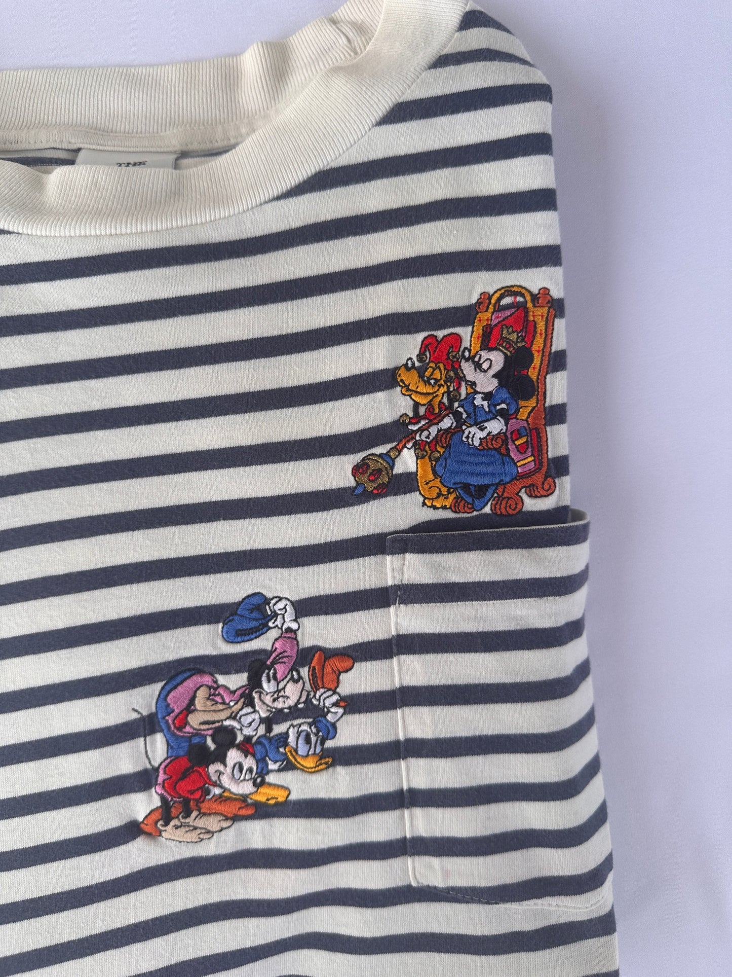 T-shirt a righe con Taschino "Il Principe e il Povero"