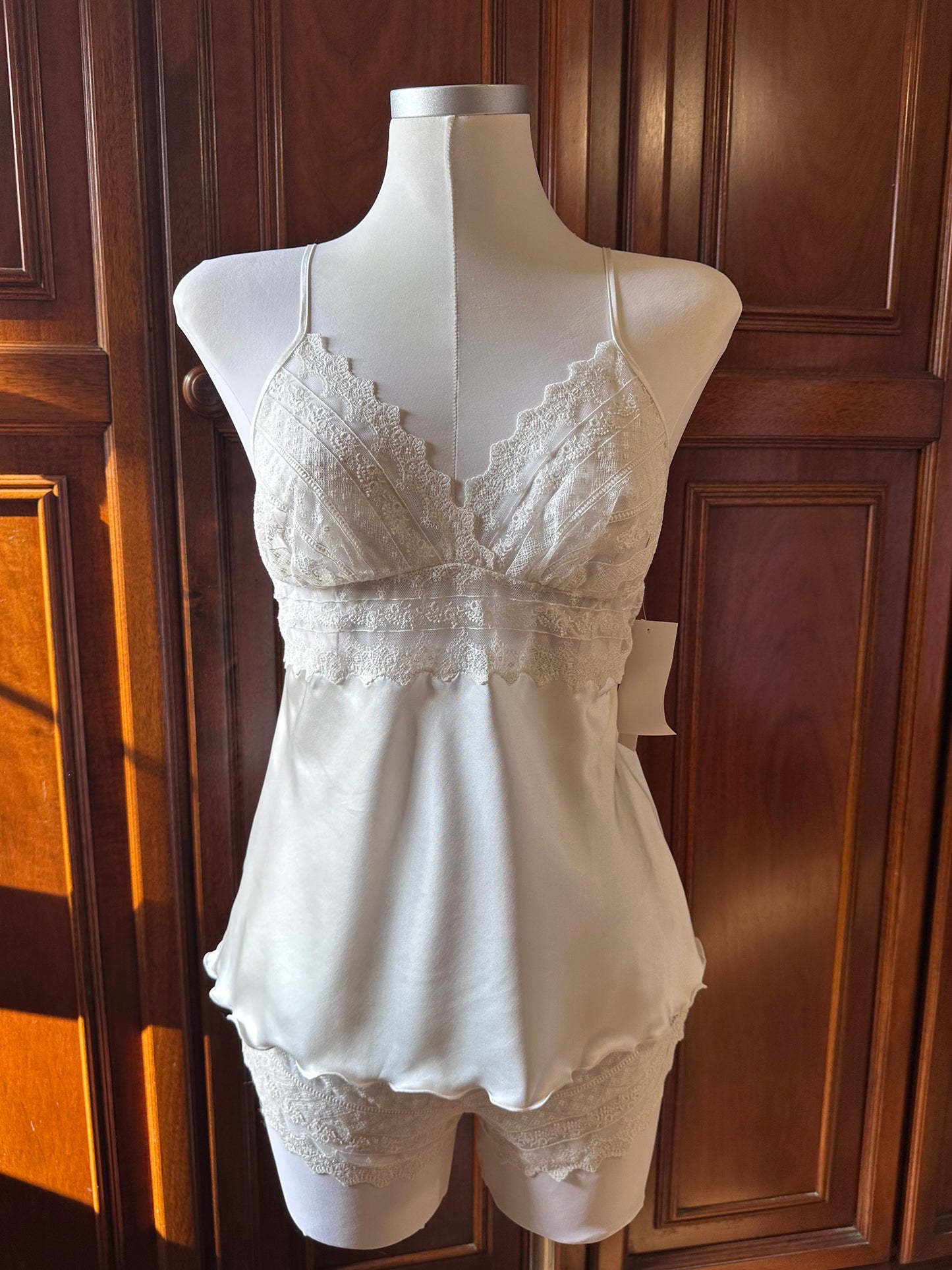 Pigiama bianco pizzo bridal