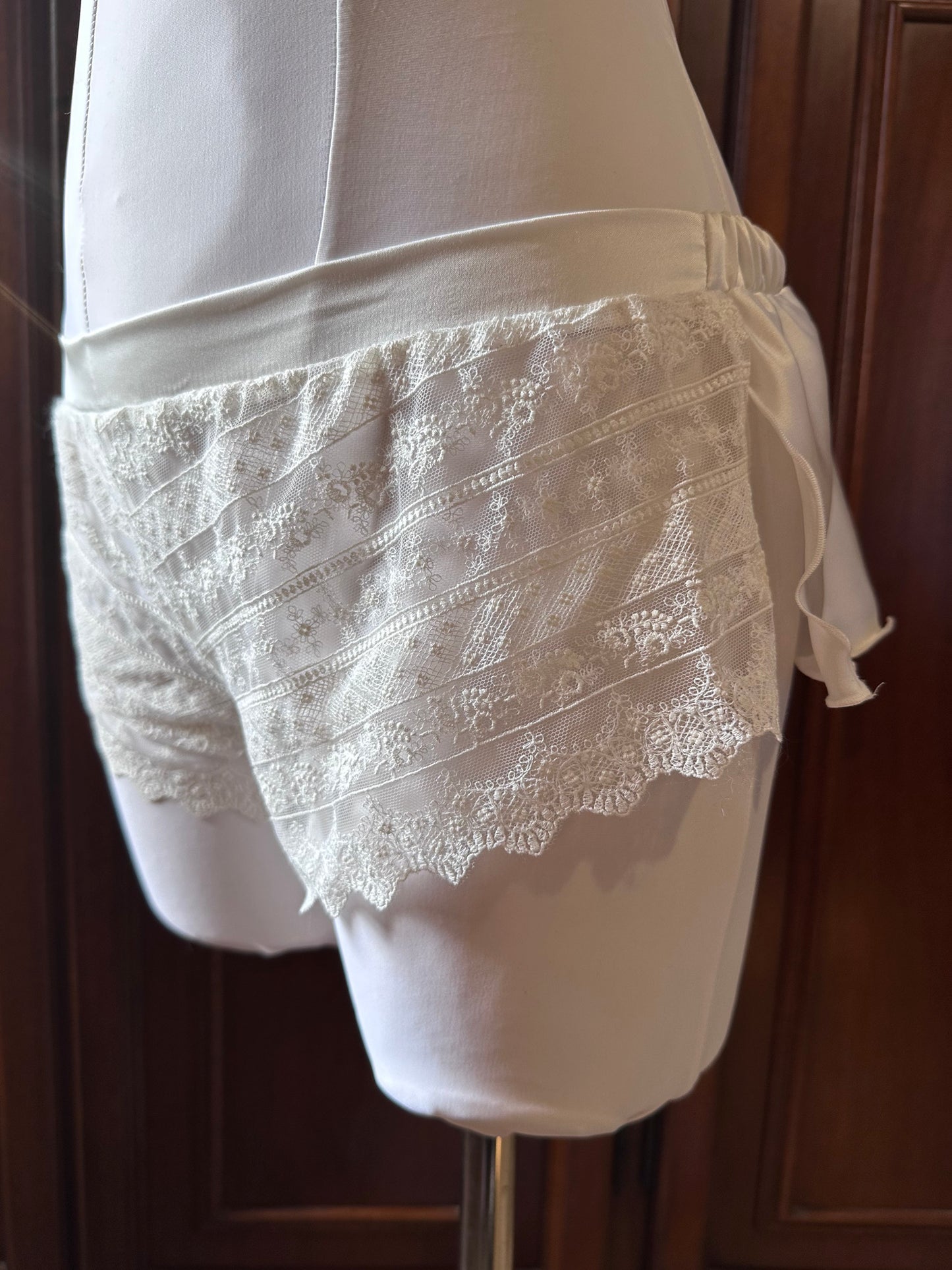 Pigiama bianco pizzo bridal