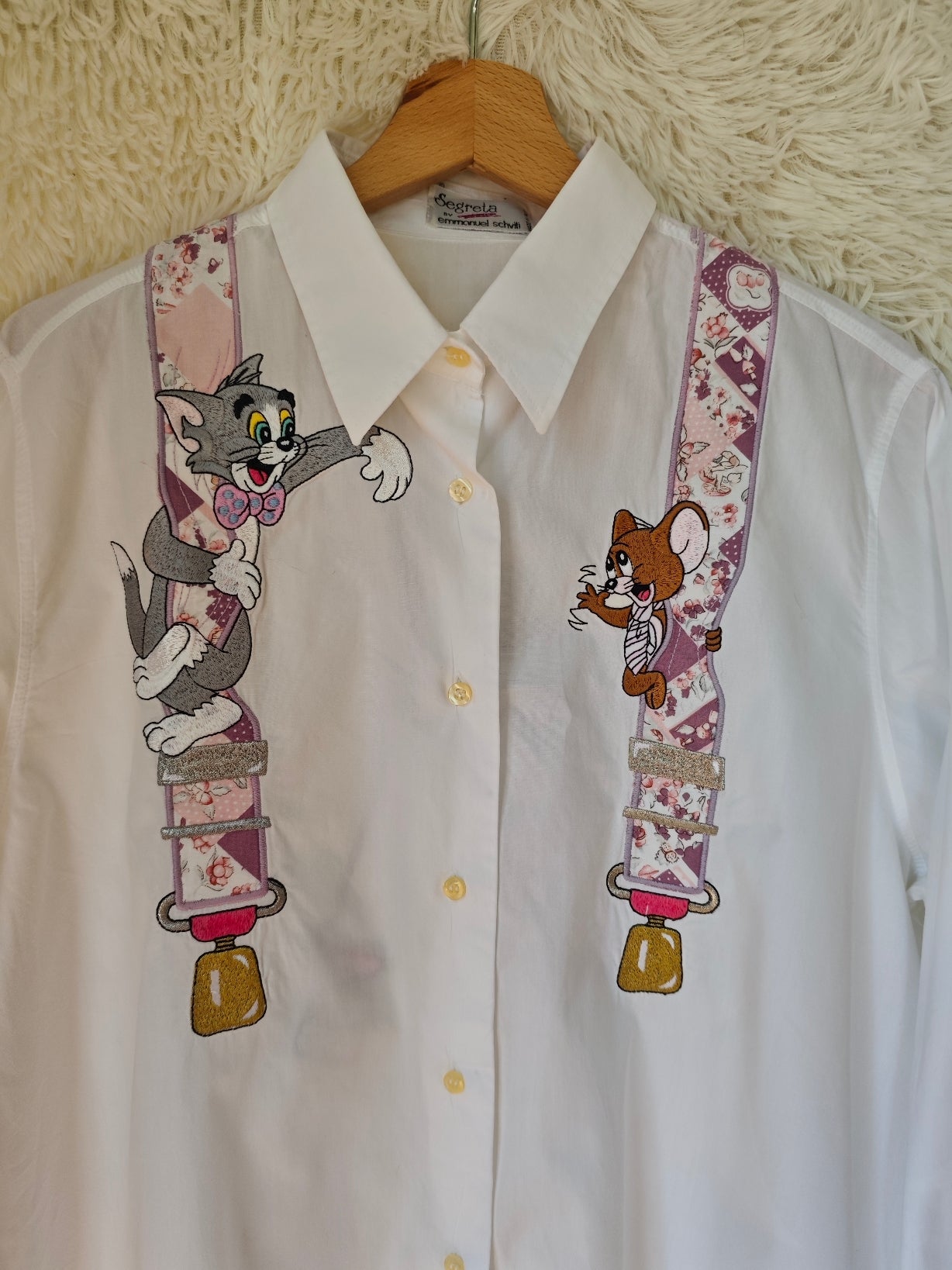 Camicia Tom & Jerry con bretelle disegnate