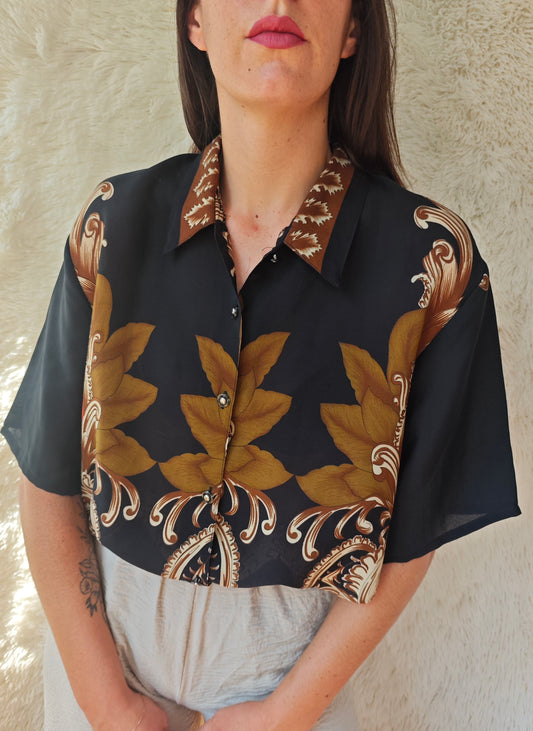 Camicia stile barroco bronzo & nero