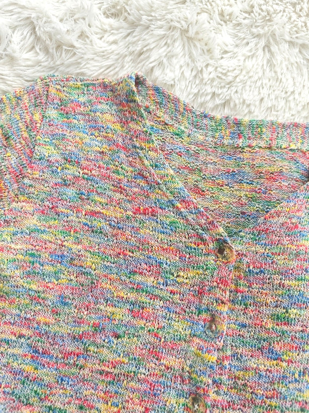 Cardigan multicolor in maglia leggera