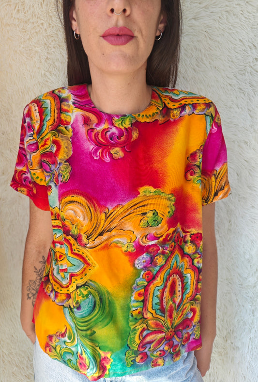 Blusa fantasia barocca multicolor