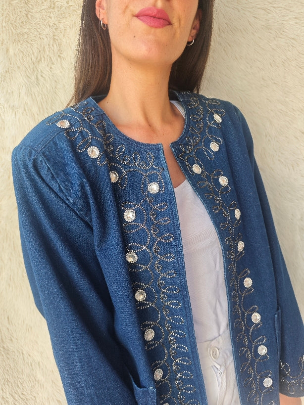 Giacca in denim decorata