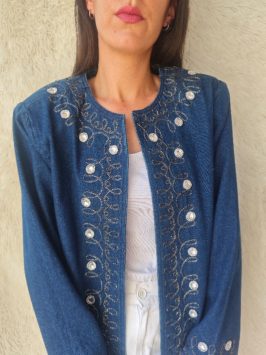Giacca in denim decorata