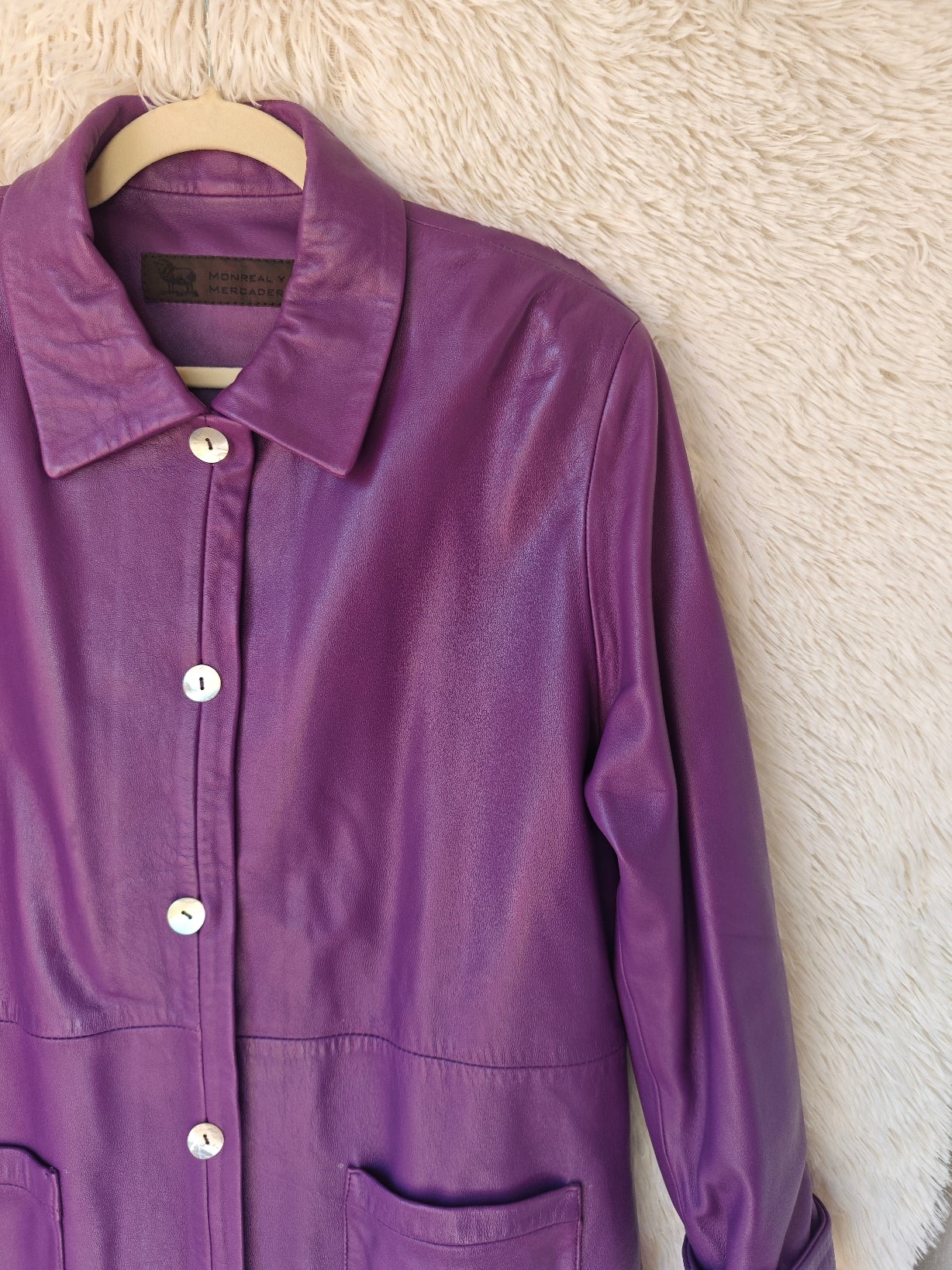 Giacca pelle viola '90