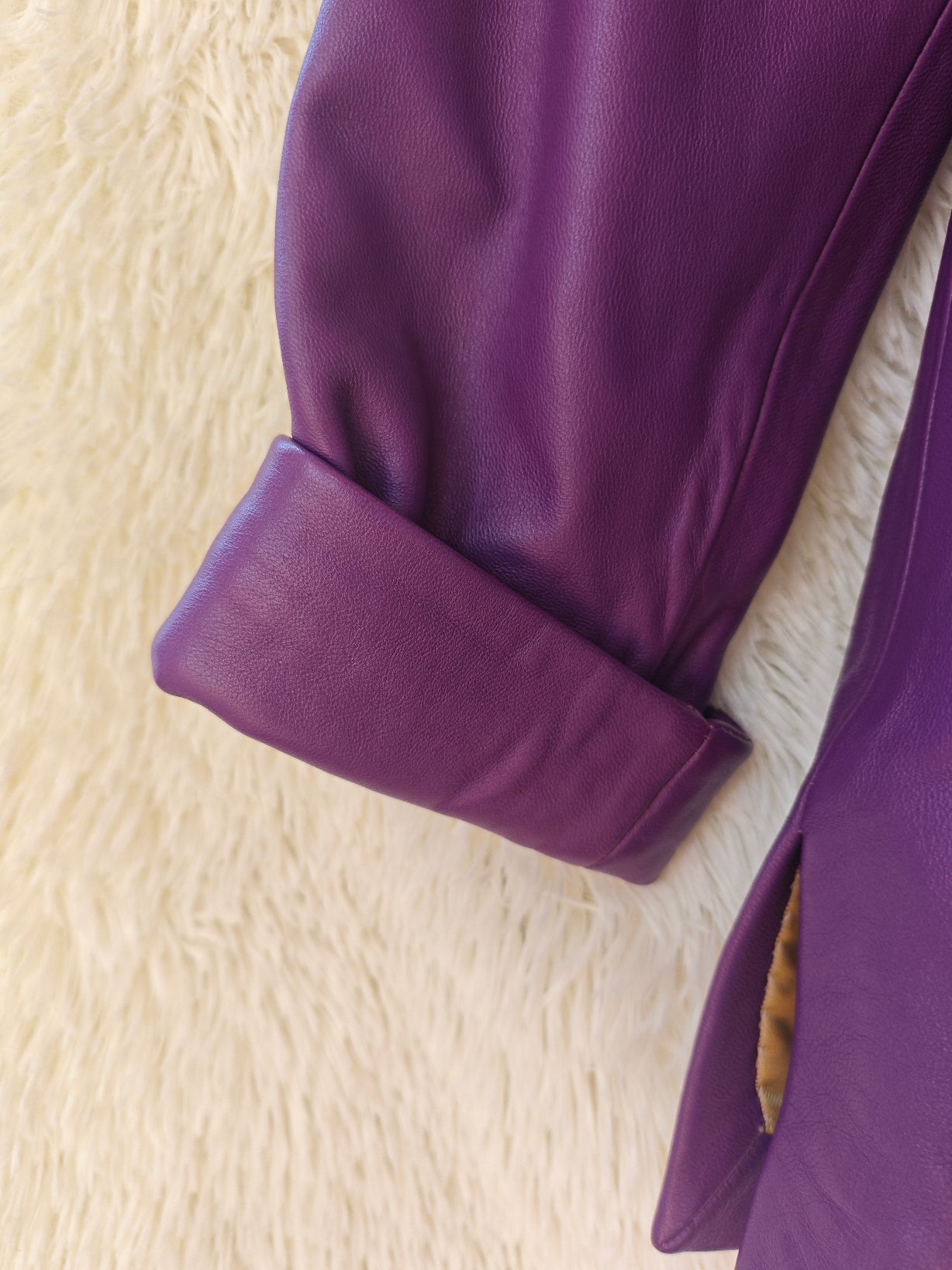 Giacca pelle viola '90