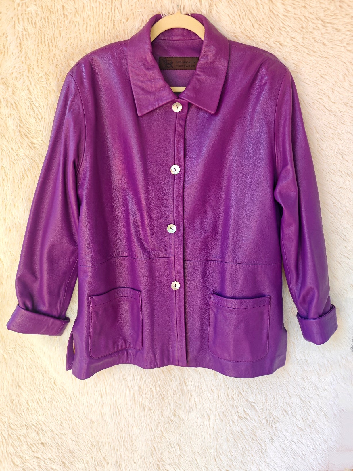 Giacca pelle viola '90