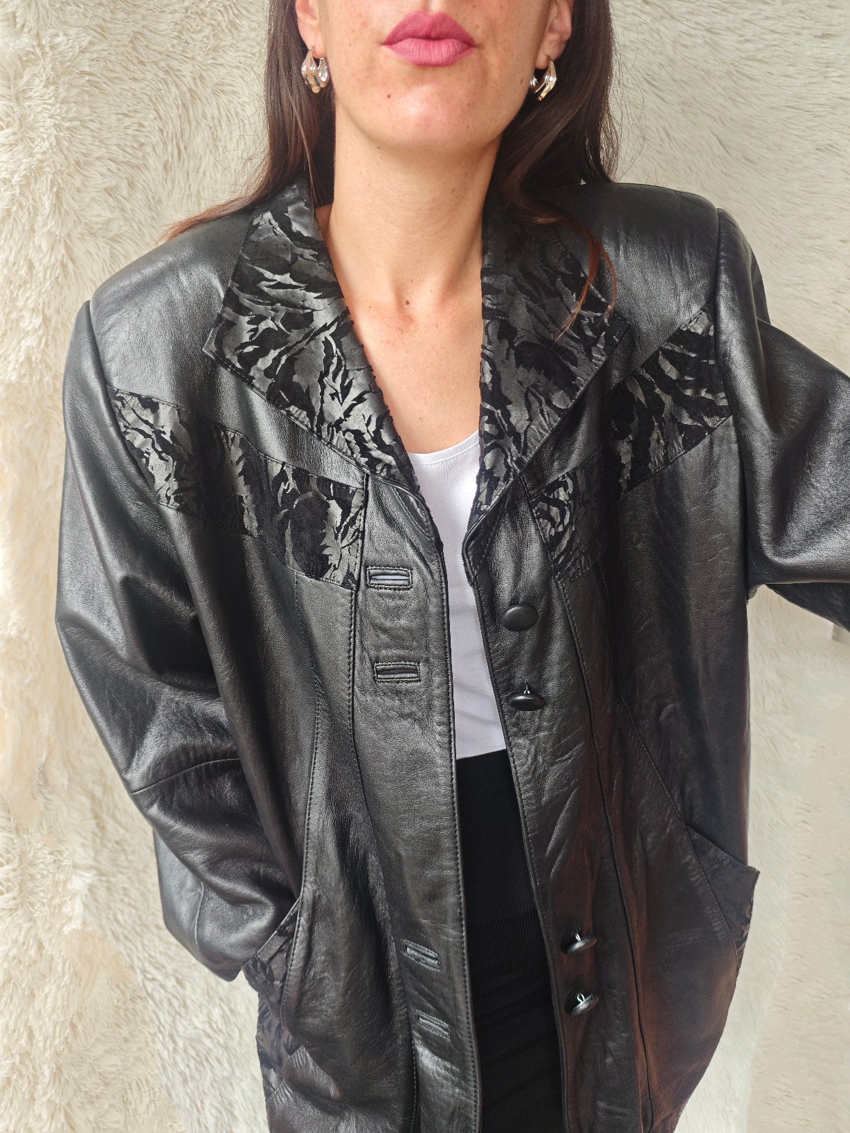 Giacca anni ’80 in pelle ovina