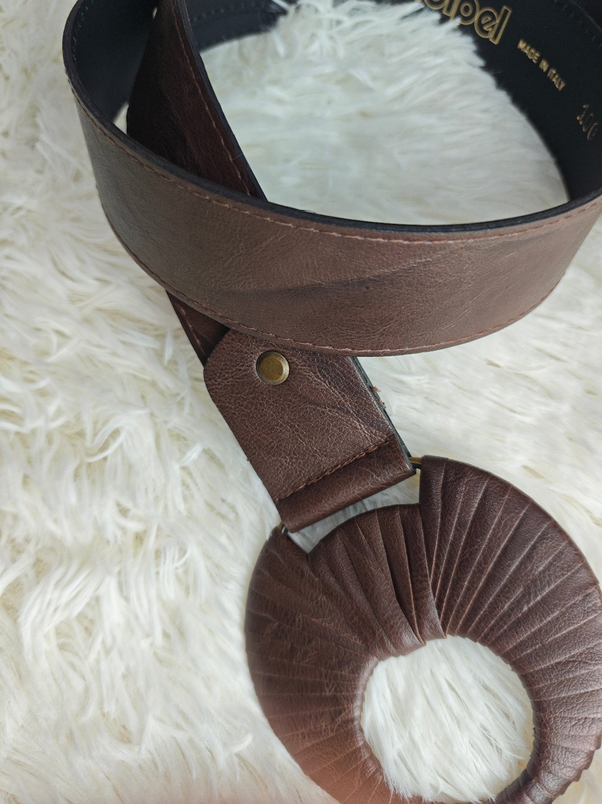 Cintura pelle marrone cioccolato