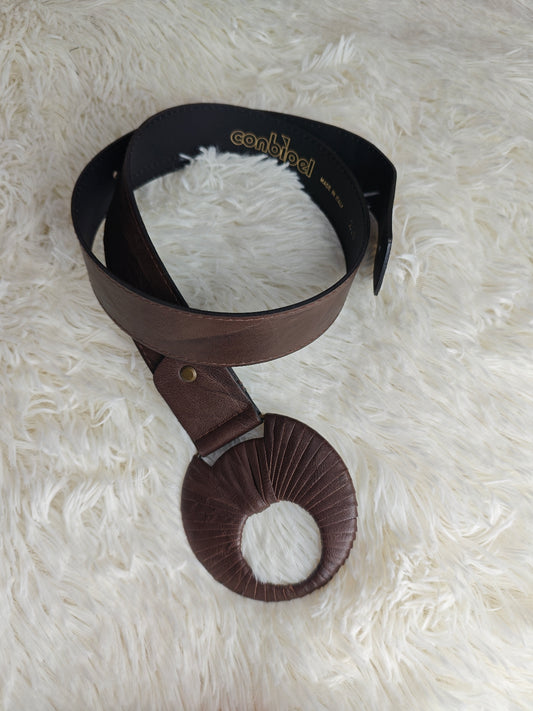 Cintura pelle marrone cioccolato
